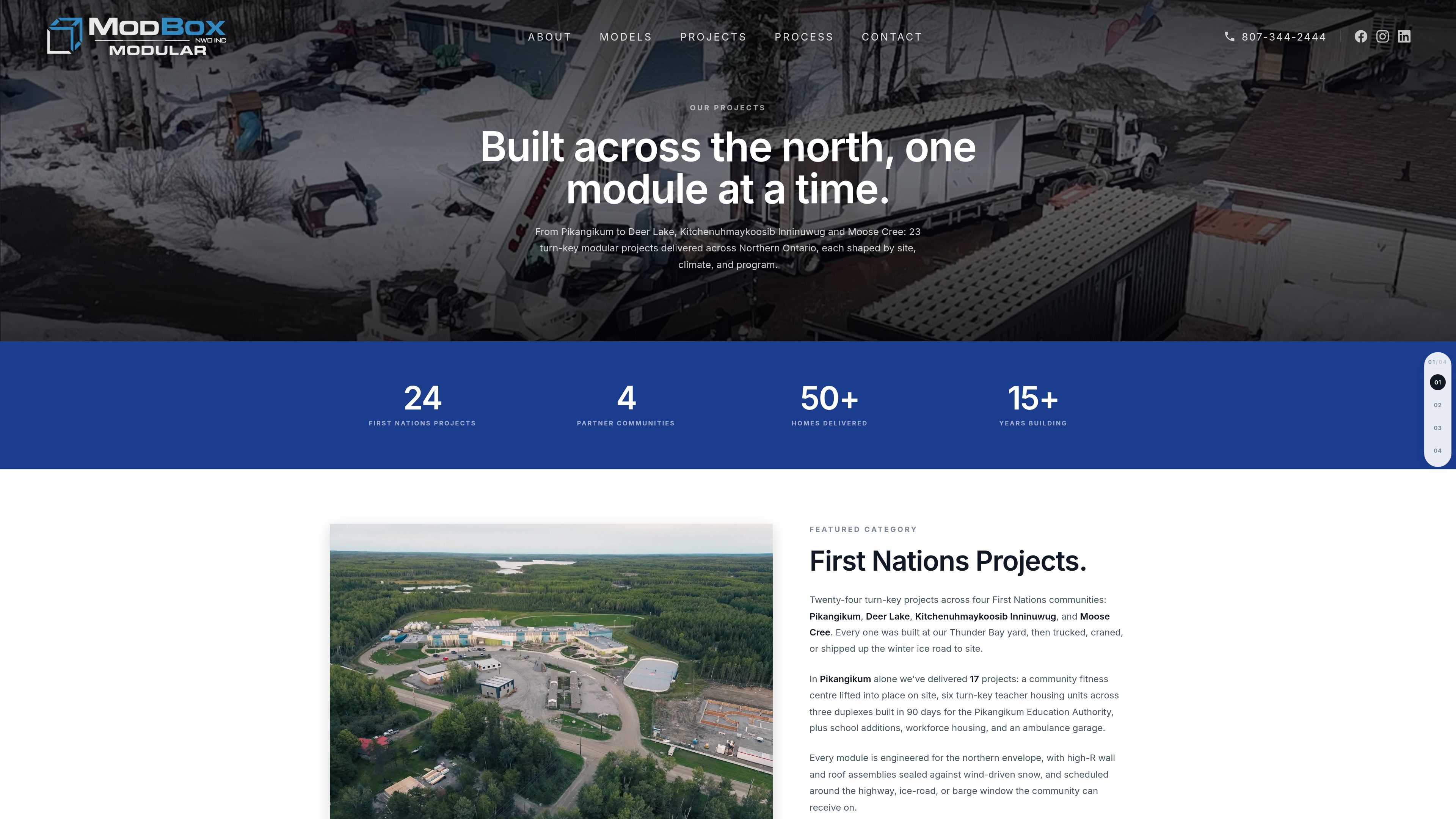 Projects: delivered work, led by the First Nations programs.